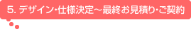 5.デザイン・仕様決定～最終お見積り・ご契約